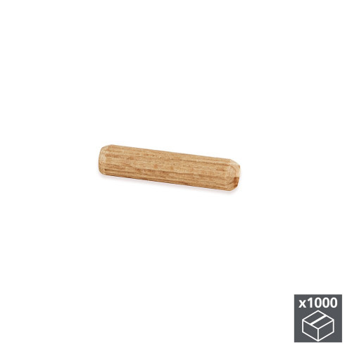 Lot de 1000 tourillons en bois D. 6 x 30 mm pour assemblage par pression - EMUCA