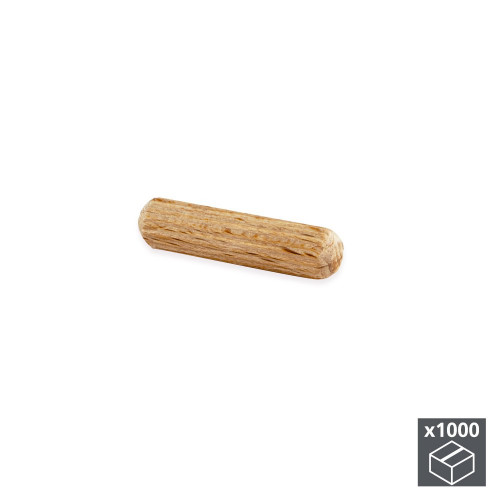 Lot de 1000 tourillons en bois D. 8 x 30 mm pour assemblage par pression - EMUCA