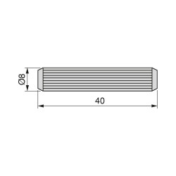 Lot de 1000 tourillons en bois D. 8 x 40 mm pour assemblage par pression - EMUCA