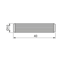 Lot de 1000 tourillons en bois D. 10 x 40 mm pour assemblage par pression - EMUCA