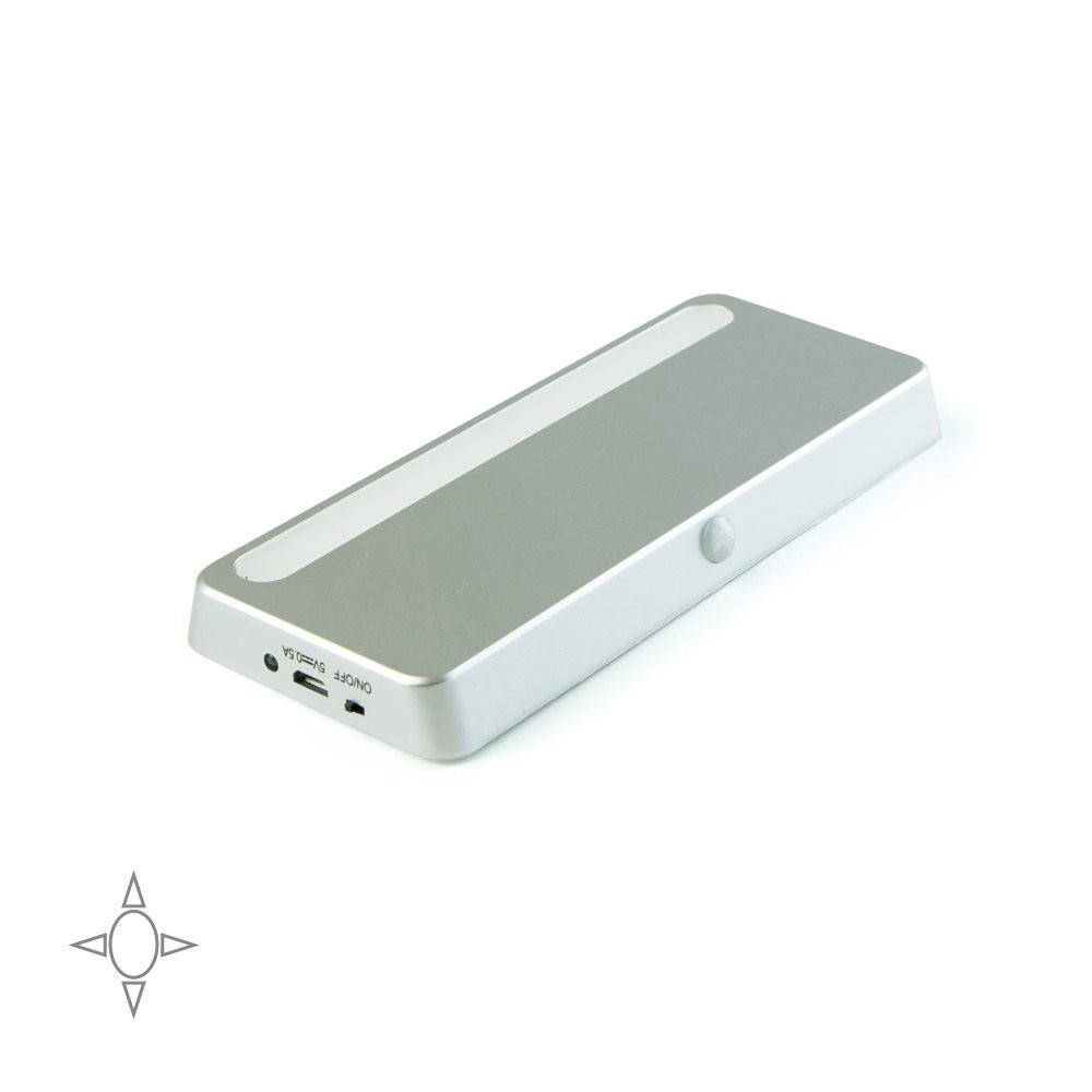 Luminaire LED rechargeable Kraz avec détecteur de mouvement en couleur paint aluminium