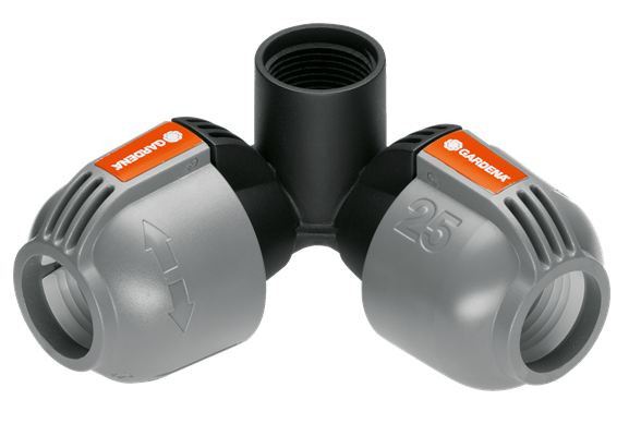 Raccord d'angle d'arrosage enterré 25 mm femelle 3/4