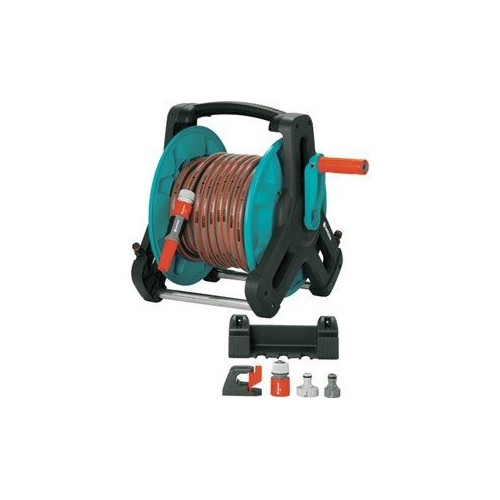 GARDENA Dévidoir portable équipé – Longueur 20m – Raccord anti-goutte – Kit  complet tuyau d’arrosage – Garantie 5 ans (2691-20)