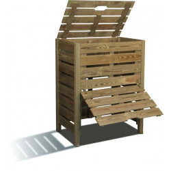 Composteur en bois 400 litres de marque Jardipolys, référence: J460200