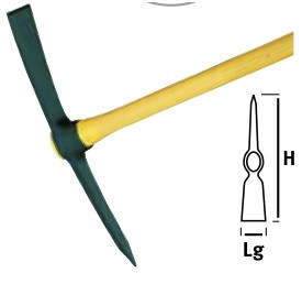 Pioche terrassier douille ovale 2kg sans manche