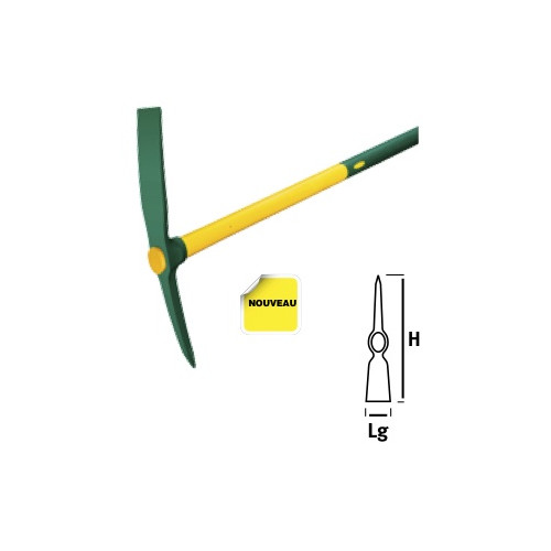 Pioche Duopro douille ovale 2,3 kg - manche Novamax - Leborgne