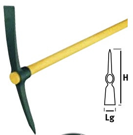 Pioche jardin et terrassier douille ronde 2kg sans manche