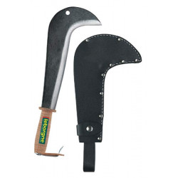 Serpe chasseur - 20 cm avec étui en cuir - manche cuir de marque Leborgne, référence: J588700