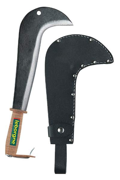 Serpe chasseur - 20 cm avec étui en cuir - manche cuir