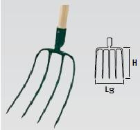 Fourche à fumier douille 4 dents sans manche