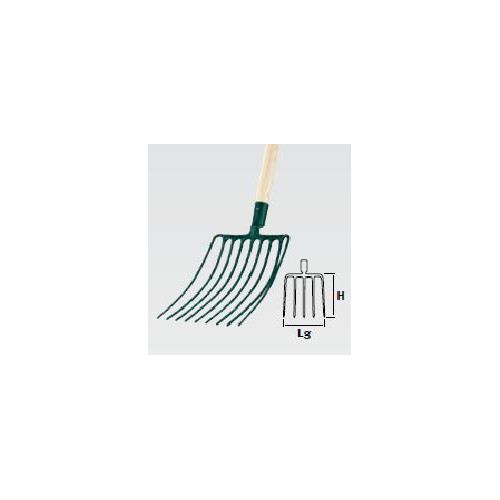 Fourche cailloux douille 9 dents - 26 cm - sans manche - Leborgne