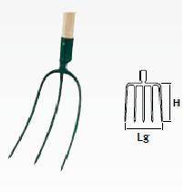 Fourche à foin douille 3 dents - 26 cm - sans manche