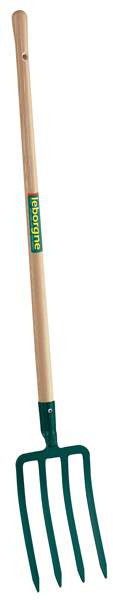 Fourche à bêcher douille 30 cm - manche en bois pomme