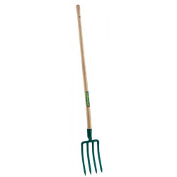 Fourche à bêcher dame douille - 25 cm - manche pomme en bois certifié PEFC 100% de marque Leborgne, référence: J573900