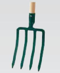 Fourche à bêcher douille 4 dents 30 cm manche béquille en bois certifié PEFC 100%