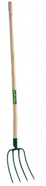 Fourche à fumier-douille - 4 dents - manche en bois pomme