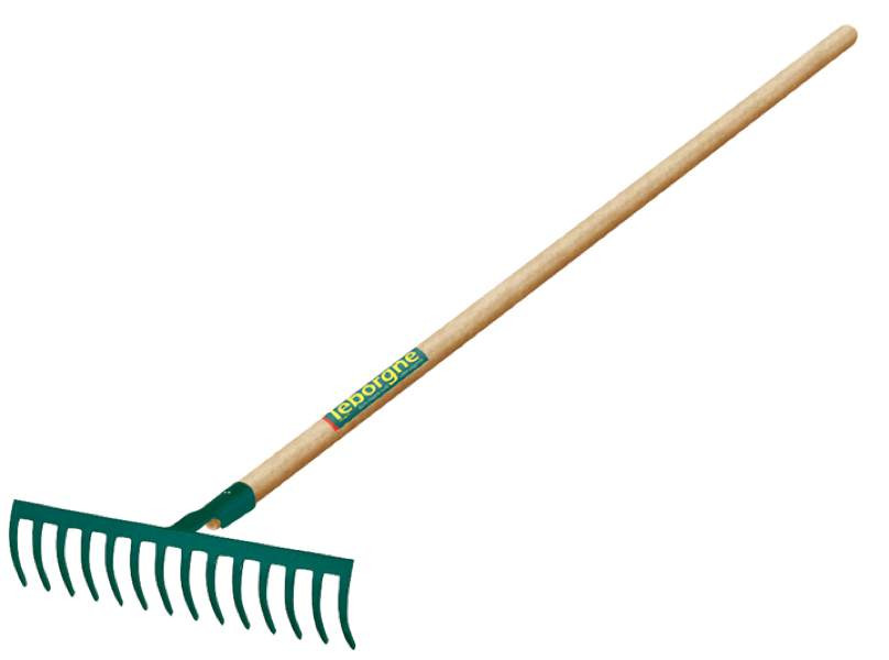 Râteau forgé 14 dents courbes manche bois 1 50 largeur 35 cm 375141 - vue 2