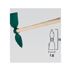 Serfouette forgée Duopro panne et langue - 30 cm - manche bois 130cm certifié PEFC - Leborgne