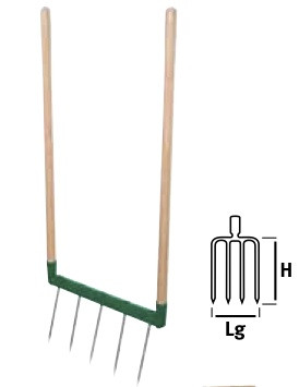 Biogrif Grelinette 5 dents assemblée manche bois