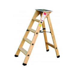 Escabeau bois professionnel 9 marches + tablette - OUTIFRANCE