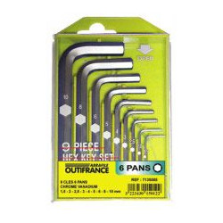 Jeu de clés 6 pans en coffret de marque OUTIFRANCE , référence: B464400