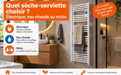 Quel sèche-serviette choisir ? Électrique, eau chaude ou mixte