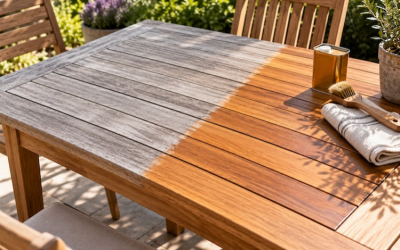 Teck et acacia : faut-il les huiler ? Entretenir le mobilier de jardin en bois